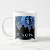 Retro Space Travel Poster - Jupiter's Moon Europa.