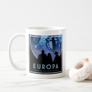 Retro Space Travel Poster - Jupiter's Moon Europa. Kaffeetasse