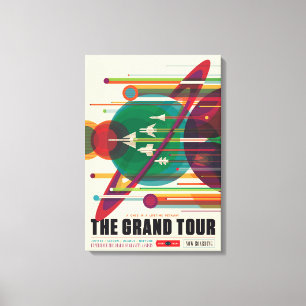 Retro Space Travel Poster - Solar System Grand Tou Leinwanddruck