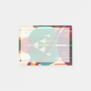 Retro Space Travel Poster - Solar System Grand Tou Post-it Klebezettel