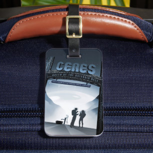 Retro Space Travel Poster-Zwerg Planet Ceres. Gepäckanhänger