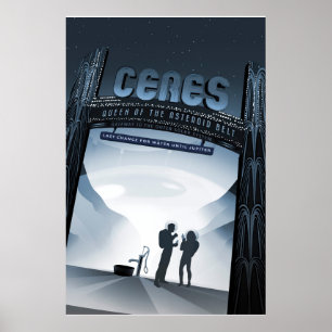 Retro Space Travel Poster-Zwerg Planet Ceres. Poster