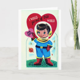 Retro Space Valentine Feiertagskarte