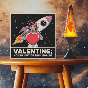 Retro Space Valentine Sie sind aus dieser Welt Feiertagskarte