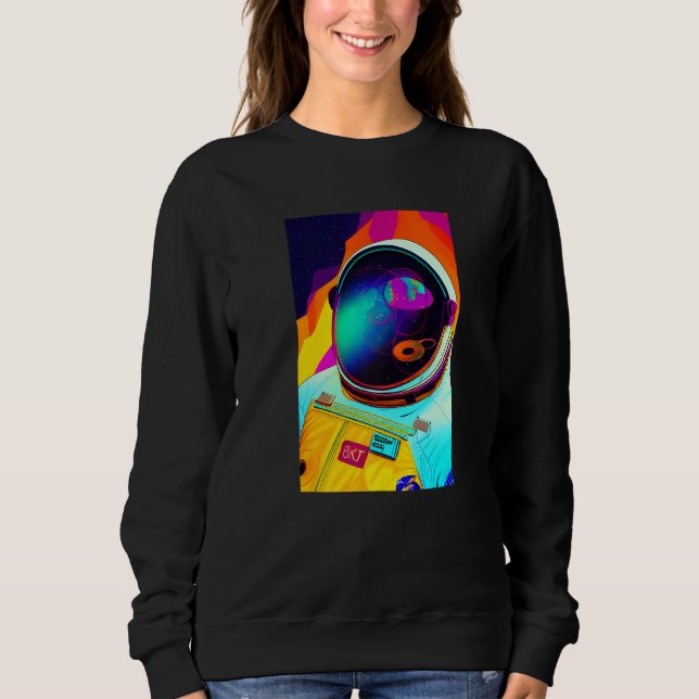 Retro Spaceman Astronaut Vintage Psychedelic Tripp Sweatshirt (Vorderseite)