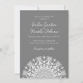 Retro Spanish Abstract Floral Mandala Wedding Einladung
