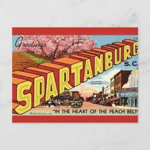 Retro Spartanburg SC Grußkarte Postkarte