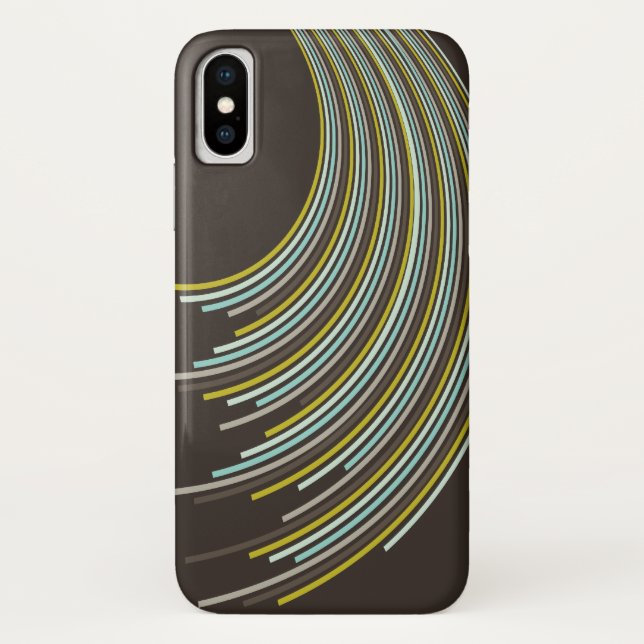 Retro Spaß-blaues Grün-Curvy Case-Mate iPhone Hülle (Rückseite)