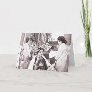 Retro Spaß-Friseursalon Karte