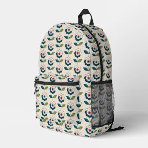 Retro-Spaß-Garten-Blumenmuster Bedruckter Rucksack