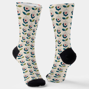 Retro-Spaß-Garten-Blumenmuster Socken