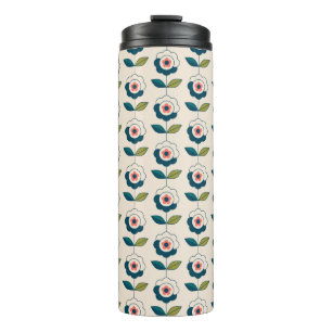 Retro-Spaß-Garten-Blumenmuster Thermosbecher