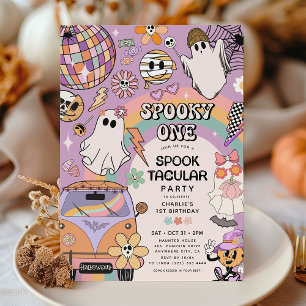 Retro-Spaß Halloween 1. Geburtstagsfeier Spooky On Einladung