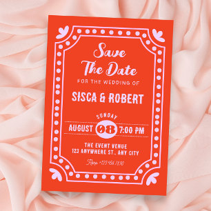 Retro-Spaß-Hochzeit Save The Date