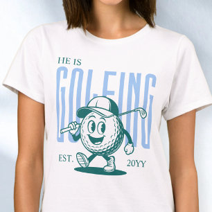 Retro-Spaß Humor Blau Personalisierte Golf-Ehefrau T-Shirt