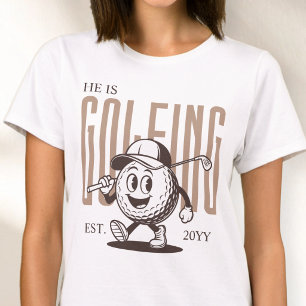 Retro-Spaß Humor Braun Personalisierte Golf-Ehefra T-Shirt