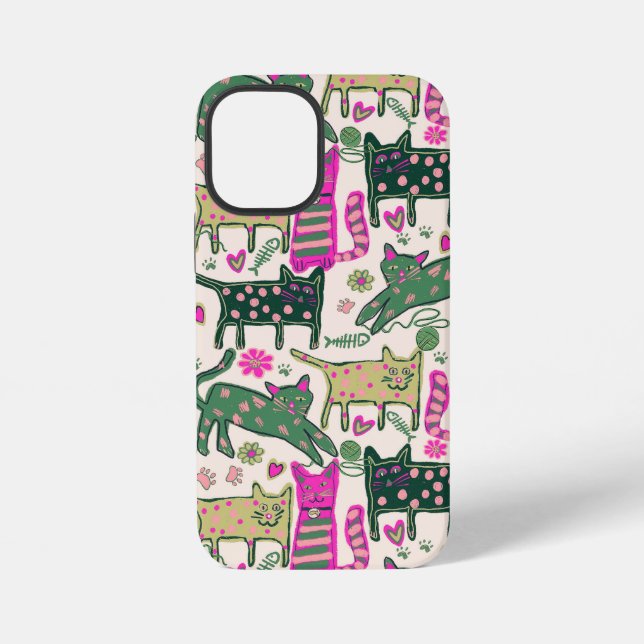 Retro-Spaß-Katze-Design iPhone Hülle (Rückseite)