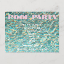 Retro-Spaß-Poolparty-Einladung