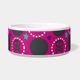 Retro Spaß-Rosa-Schädel-Muster Napf