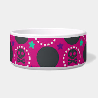 Retro Spaß-Rosa-Schädel-Muster Napf