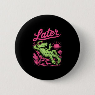Retro später Alligator danach während Krokodil ent Button