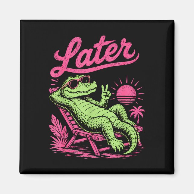 Retro später Alligator danach während Krokodil ent Magnet (Vorne)