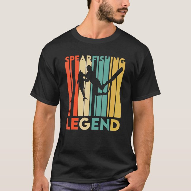 Retro Spearfish Legend Bekleidung Fisch Jagd Fisch T-Shirt (Vorderseite)