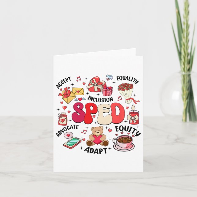 Retro Special Bildung Sped Teacher Valentine's D Karte (Vorderseite)