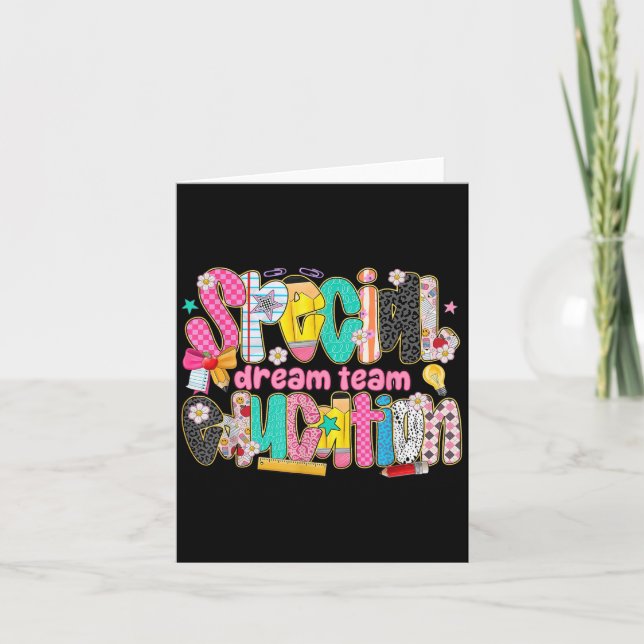 Retro Special Education Squad Dream Team Sped Teac Karte (Vorderseite)