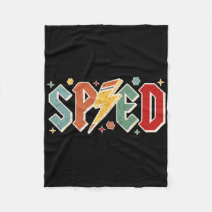 Retro Sped Lehrer Bleistift Blitz Zurück zur Schul Fleecedecke
