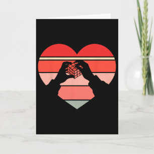 Retro-Speed-Cubing-Herzpuzzle-Würfel-Valentinstag- Karte