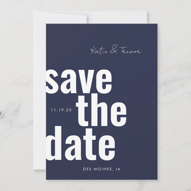 Retro Speichern Sie die Daten Save the Date (Vorderseite)