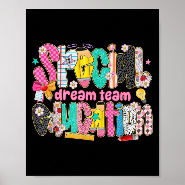 Retro Spezialpädagogik-Team Traumteam Sped Lehrer Poster (Vorne)