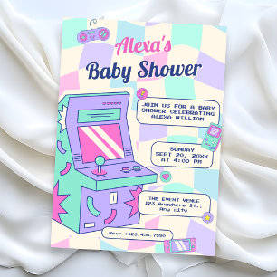 Retro-Spiel Baby Shower Einladung