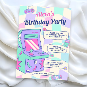Retro-Spiel-Geburtstag Einladung