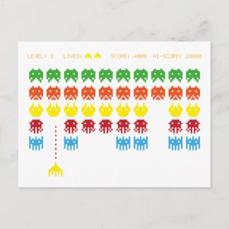 Retro-Spiel Postkarte