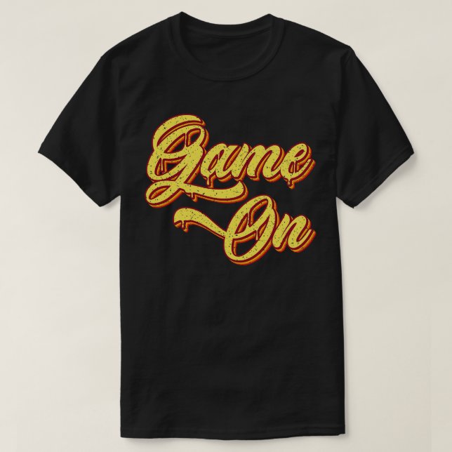 Retro-Spiel über Typografie T-Shirt (Design vorne)