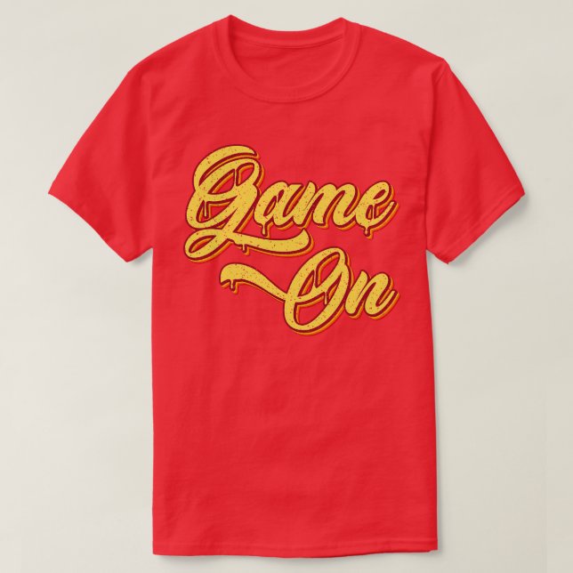 Retro-Spiel über Typografie T-Shirt (Design vorne)