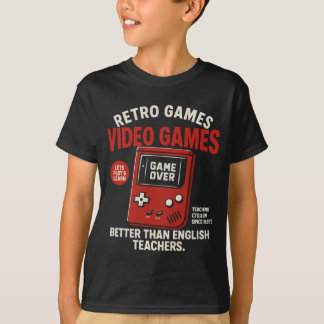 Retro-Spiele Videospiele, die Englisch unterrichte T-Shirt