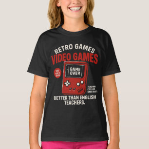 Retro-Spiele Videospiele lehren Englisch seit T-Shirt
