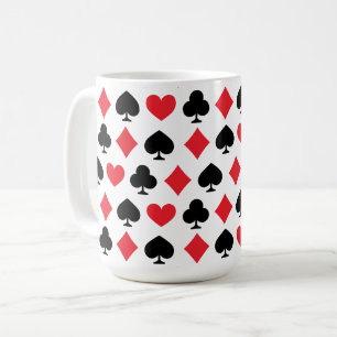 Retro-Spielkartensymbole-Muster Kaffeetasse