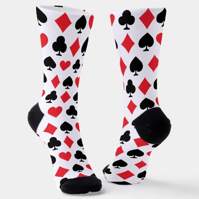 Retro-Spielkartensymbole-Muster Socken (Gewinkelt)
