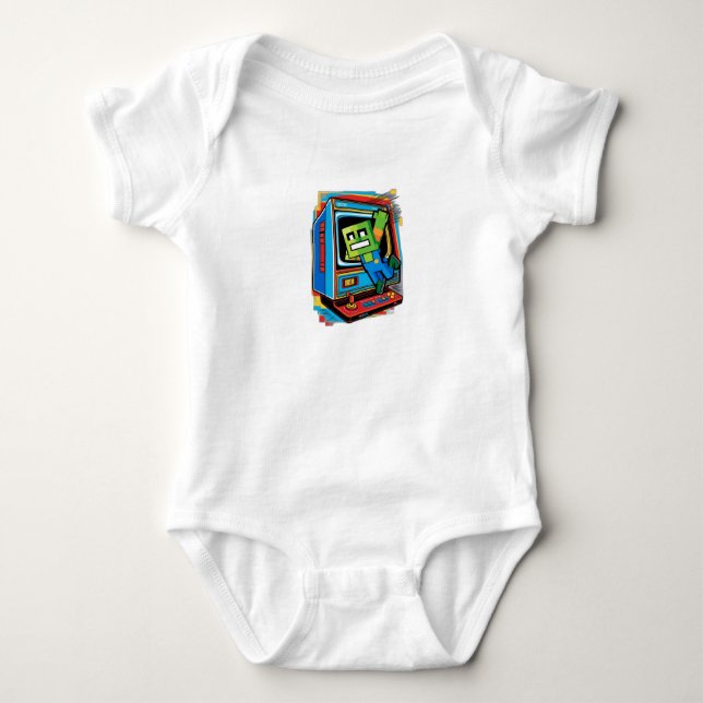Retro-Spielkonsole Baby Strampler (Vorderseite)