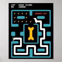 Retro-Spielkonsole Videospiel Hund 80er Arcade
