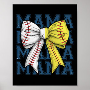 Retro-Spieltag Softll Verkaufe Mama-Sportteamgeist Poster