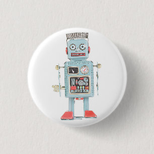 Retro Spielzeug-Roboter-Knopf Button