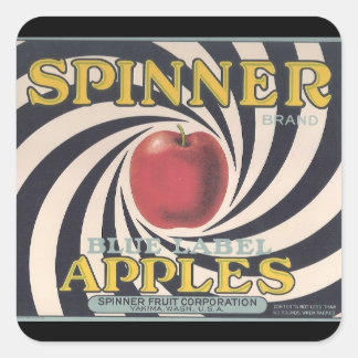 Retro-Spinner-Apfelkleber Quadratischer Aufkleber