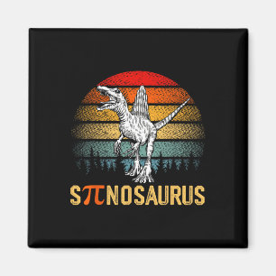 Retro Spinosaurus Happy Pi Day Magnet