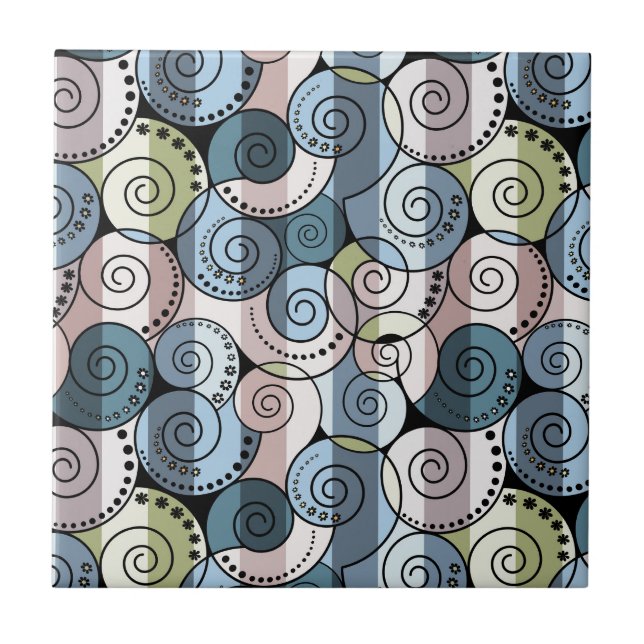 Retro, Spirale Fliese (Vorderseite)