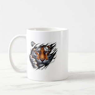Retro-Spirit-Tiger-Gesicht-Shirt-Design Fußll Tige Kaffeetasse